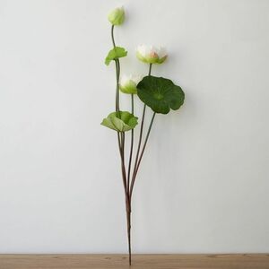  искусственный цветок лотос лист имеется 2 шт. комплект ( белый. цветок ) YLH515