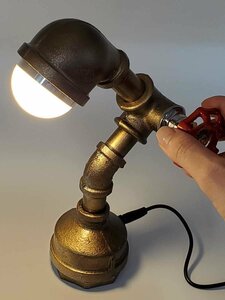 昭和レトロ アンティーク 照明 スタンドライト テーブルランプ 金属製 水道管ランプ ライト 照明インテリア ZCL363