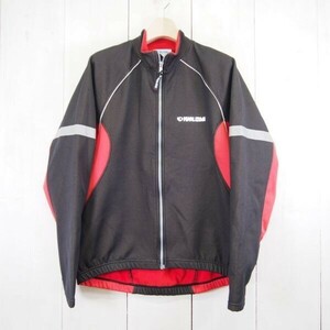 パールイズミ PEARL IZUMI 裏起毛フルジップサイクルジャケット(M)ブラック×レッド/日本製