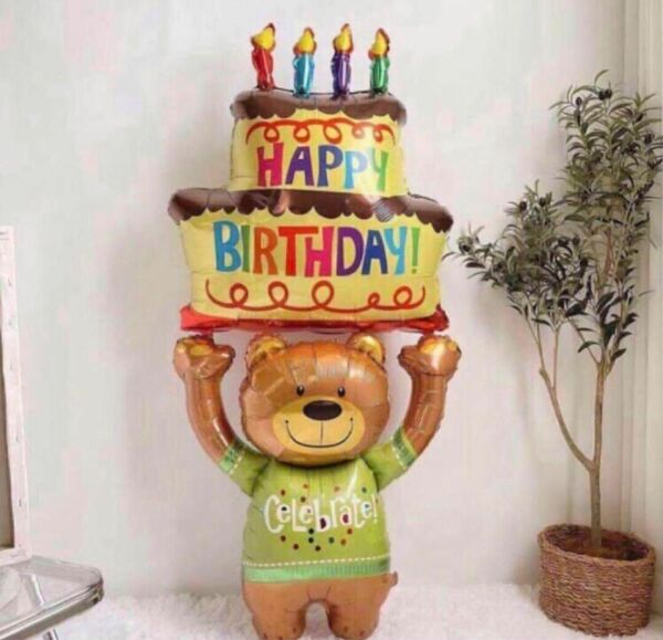 誕生日くまバルーン パーティー バースデー ナンバーバルーン 風船 飾り付け 装飾 ガーランド 可愛い 子供 ケーキ テディベア