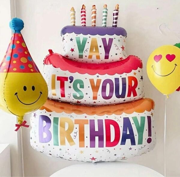 誕生日 バルーン ケーキ お祝い パーティー 飾り付け ガーランド 風船 バースデー 可愛い 子供 