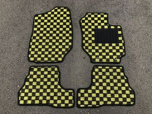 # free shipping # Suzuki Jimny JB64W MT car check yellow black yellow floor mat car mat Japan production new goods ( year :H30 year 7 month ~ present )