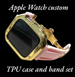 アップル用バンド ラバーベルト Apple Watch カバー　ケース メンズ　レディース38 40 41 42 44 45 49 l