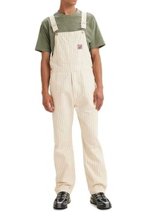  Levi's men's overall L size regular price 13200 jpy kinali/ stripe herringbone Levi's OVERALL Work wear durability 