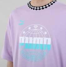 プーマ ダイヤモンドサプライ コラボ オーバーサイズTシャツ USサイズS 日本サイズM相当 パープル DIAMOND OVERSIZE TEE ダイアモンド_画像4