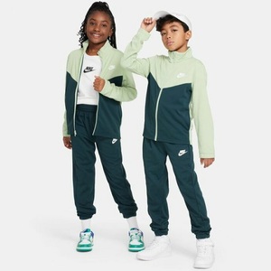  Nike Junior stand-up collar jacket & pants jersey top and bottom set 160(L) light green / dark green setup child Kids 