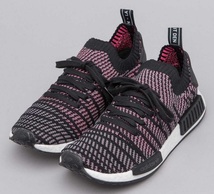 アディダス オリジナルス エヌエムディーR1 STLT プライムニット 27cm 定価27000円 ブラック/グレー/ピンク Originals NMD R1 STLT PK_画像3