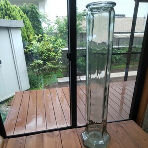 ガラス花瓶　硝子　フラワーベース　インテリア　ロング　八角