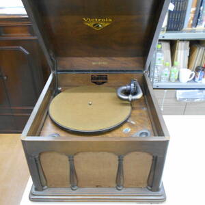 VICTOR VV1-80 desk-top type gramophone service being completed working properly goods 