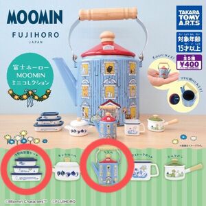 富士ホーロー MOOMIN ミニコレクション　浅型角容器セット　ケトル　 ガチャ