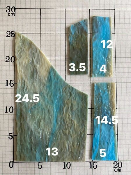 ステンドグラス材料　ウロボロス端材ガラス4片