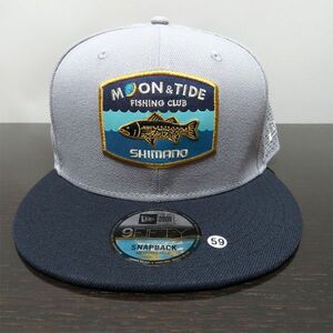 新品 シマノ 限定 ニューエラ ワッペンメッシュ キャップ 黒 MOON&TIDE 9FIFTY グレー ネイビー キープキャスト 釣りフェス