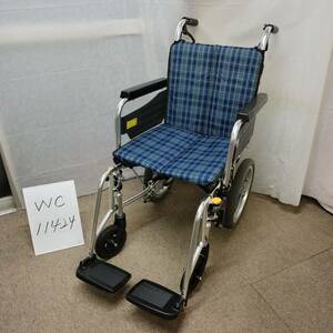 （WC-11424）MiKi/ミキ SKT-2 軽量 コンパクト 介助式/車椅子/車イス/車いす 洗浄/消毒済 介護用品【中古】