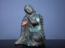 ◆古風堂◆中国 仏像 自在歡喜 彫刻 置物 8cm*8cm*13cm 360g_画像2