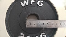 WFG ワイルドフィット ラバー付 ダンベルセット 1.25kg×4枚+2.5kg×4枚 合計15kg 28mm径 バーベル アイアン プレート 筋トレ #エ_画像3