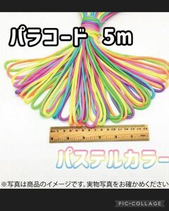 477 パラコード パステルカラー レインボー ５m×2個セット 淡い リード