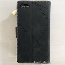 iPhone 7 8 SE (第2世代/第3世代) SE2 SE3 ケース スマホ 手帳型 レザー ブラック 黒 お財布 カード収納 アイフォン アイホン_画像6
