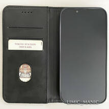 iPhone 13 / 14 手帳型 スマホ ケース マグネット 磁石 ブラック 黒 黒色 高級PUレザー アイフォン_画像2