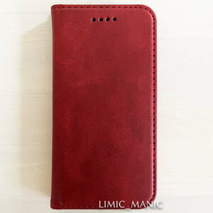 iPhone 7 8 SE (第2世代/第3世代) SE2 SE3 手帳型 スマホ ケース マグネット 磁石 レッド 赤 高級PUレザー アイフォン