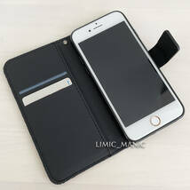 iPhone 7 8 SE (第2世代/第3世代) SE2 SE3 ケース スマホ 手帳型 カードケース ブラック 黒 エスニック風 曼荼羅模様 アイフォン_画像5