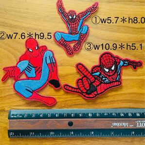 スパイダーマン　アイロンワッペン　3枚セット　ワッペン　刺繍ワッペン