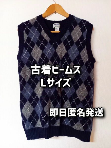 ビームス Vネックニット ベスト BEAMS size：L 