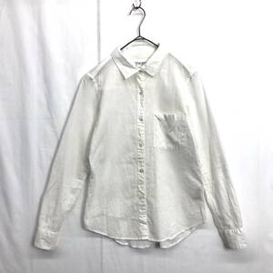 EZ3354●YANUK Y-SHIRT リネン混 ブラウス●XS●ホワイト ヤヌーク シャツ