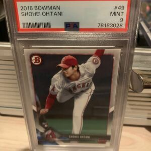 【大谷翔平】2018 TOPPS BOWMAN SHOHEI OHTANI レギュラーカード ルーキー RC PSA9