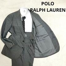 539 POLO RALPH LAUREN ポロラルフローレン セットアップスーツ グレー モヘヤ30%混_画像1