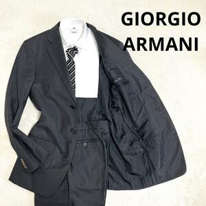 【最高峰の逸品】552 GIORGIO ARMANI CLASSICO ジョルジオ アルマーニ クラシコ セットアップスーツ ダークグレー 46 100%LANA Super 160's