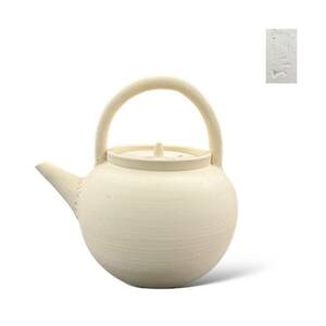 [KF0370]bo-fla white mud unglazed pottery Zaimei hot water .. hot water . guarantee Hara good guarantee . good .. type ( skillful ). tea utensils 