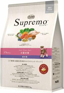 Nutro ニュートロ シュプレモ 小型犬用 成犬用 3kg ドッグフード【自然素材/着色料 無添加/消化に良い/小粒/小粒】