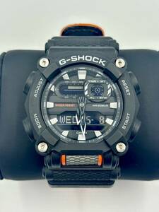 ◎【売り切り】1円スタート 稼働品 CASIO カシオ GA-900 C G-SHOCK Gショック ブラック クオーツ メンズ 腕時計 オレンジ 5637 ◎