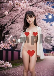 b943【A4】AI アート ポスター グラビア コスプレ モデル 美女 美少女 かわいい 写真 女子 裸 脱ぎかけ 幼児体型 ロリ ちっぱい パイパン