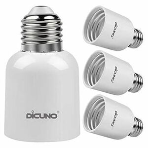 DiCUNO E26→E39 口金変換アダプター 電球ソケット 最大仕事率300w 165度耐熱 4個セッ