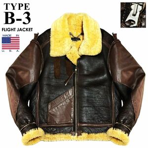 希少! USA製 美品 極暖 中田商店 US FLIGHT JACKETS WW2 大戦モデル TYPE B-3 リアルムートン フライトジャケット 38 羊革 ボマー ブルゾン