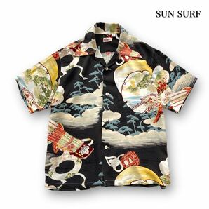 【SUN SURF】(SS32165) SAMURAI THE BATTLEFIELD サンサーフ 合戦 壁縮緬 レーヨンアロハシャツ オープンカラーシャツ ハワイアンシャツ 