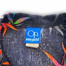 【Ocean pacific】Op 80s オーシャンパシフィック 竹レインボー柄 オープンカラーシャツ アロハシャツ カナダ製 ヴィンテージ 半袖シャツ _画像6