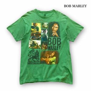 【BOB MARLEY】『レゲエの神様』TRENCHTOWN ROCK ボブマーリー プリントTシャツ 半袖tシャツ コピーライト入り フォトプリント 古着 (L)