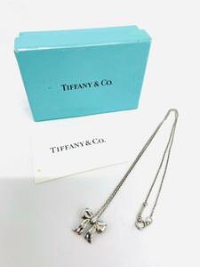 D6926*4　TIFFANY&Co.　ティファニー　ネックレス　リボン　925刻印　シルバー　アクセサリー　ペンダント　レディース　箱付き