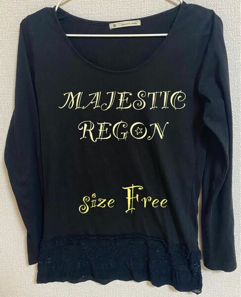 SALE！！【MAJESTIC REGON】 カットソー Tシャツ トップス　長袖　ブラウス　レース　