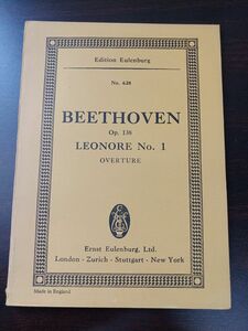 【洋書・楽譜・ミニスコア】BEETHOVEN ベートーヴェン／Op.138／LEONORE NO.1／OVERTURE／オーケストラ