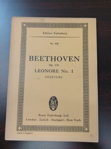 【洋書・楽譜・ミニスコア】BEETHOVEN ベートーヴェン／ LEONORE NO.1／OVERTURE／Op.138／オーケストラ