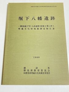 339-D19/堀下八幡遺跡 埋蔵文化財発掘調査報告書/群馬県教育委員会/1990年/付図つき