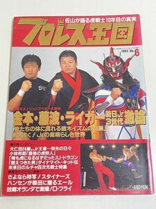 292-D16/プロレス王国 1993年No.6/金本・藤浪・ライガー新日Jr3世代激論/大仁田24歳 Jr王者栄光の日々/小林邦昭 最強の虎狩人