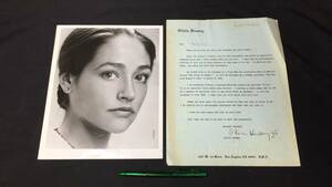 E『オリビア・ハッセー 大型ブロマイド・返答の手紙 まとめて計2枚セット』●1979年●検)Olivia Husseyオリヴィア白黒写真女優当時物