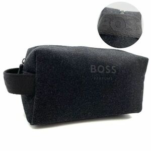 1 jpy [ unused new goods ]HUGO BOSS Hugo Boss clutch bag second bag large . sho flat Logo black pouch business .. keep hand men's 