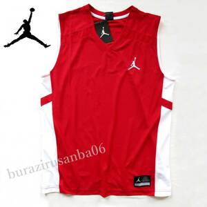 メンズ US/2XL◆未使用 NIKE JORDAN エアロフライ フライト ノースリーブ タンクトップ バスケ ゲームジャージ エアジョ－ダン 585907 赤白