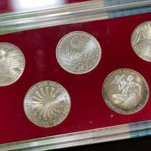 #46 2点まとめ 1972年ミュンヘンオリンピック 記念銀貨 10マルク 5点セット ケース付 ドイツ連邦政府発行 銀貨 コレクションの画像6