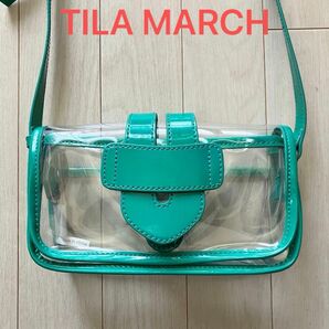 TILA MARCH クリアショルダーバッグ 美品 透明 エメラルドグリーン